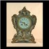 Image 1 : French clock with bronze and enamel decoration overall. Porcelain  face signed C. A. Selzer. Brass w