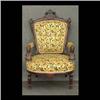 Image 1 : American Victorian Renaissance Revival armchair. Walnut with  carvings around the back. Classical fi