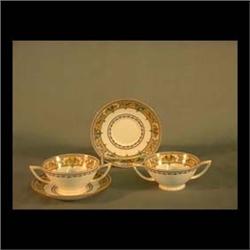 Mintons "Plymouth" china, reg. no. 714891. Eleven cream soups and  saucers. Saucers 5 3/4"d $80-120