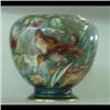 Image 1 : China jardiniere with detailed painting of three water birds  feeding at a pond. They are surrounded