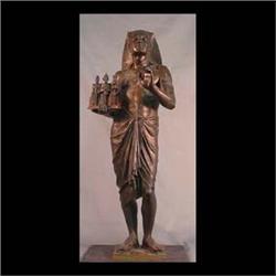 Picault bronze pharoah figure mounted on a bronze platform which  was attached to a larger base. Pha