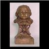 Image 1 : Bronze bust of child signed E. Dudovil [spelling ?] 87. Note patina  is a golden shade. 16 1/2"h x 8
