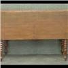 Image 1 : Victorian walnut drop leaf table with spool turned legs. 28 3/4"h x 50 1/4"w x 41"d $250-350