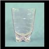 Image 1 : Tiffin Wisteria color vase with curled-under feet. 9" h X 6 5/8" w X 3 7/8" d $100-200