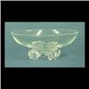 Image 1 : Steuben clear glass footed bowl. Simple formed bowl rests on four  scrolled feet. Signed Steuben. 3"