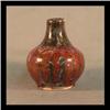 Image 1 : Harding black art pottery vase. Dated 1989. Blue and black over red  drip glaze. 5 1/2" tall $200-30