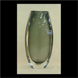 Orrefors large smoke colored vase. Slight surface scratches. 11 1/2" $200-300