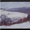 Image 1 : Oil on canvasboard. Winter landscape. 20th century American School.  Framed. 11" X 16" $100-200