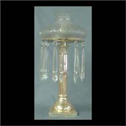 Plated table lamp with fluted center column. Note some wear to edge  of plating. 26"h x 12"d $250-35