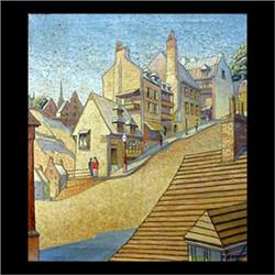 Oil on canvas. Street scene. Signed F.W. Phave, lower right.  Framed. 26 1/2" X 23 1/2" $100-200