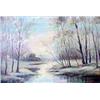 Image 1 : Oil on board. Landscape with creek. Signed W. Wiggam and dated '45,  lower right. Framed. Note scrat