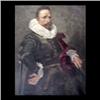 Image 1 : Oil on canvas. Portrait of a cavalier. Signed illegibly, lower  right. 19th century European School.