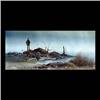 Image 1 : Watercolor on paper. A man fishing. Signed Leach AWS, lower right.  Fred Leach. Matted and framed. 1