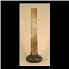 Image 1 : Galle vase. Olive green to lemon yellow background with leaf  decoration throughout. Signed Galle wi