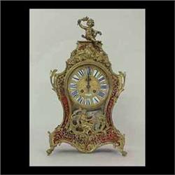 French Boule clock, face marked Hardy Hays. Brass works stamped  [Modaille De Bronze L Marti Co.?] 1