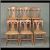 Image 1 : Set of six tiger maple and maple chairs. Caned seats. Mid 19th  century. Note some older repairs and