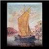 Image 1 : Oil on canvas. Boat at the dock. Signed Aubry and dated 1940, lower  left. Framed. 26 1/4" X 21 1/4"