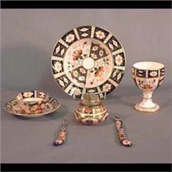 Royal Crown Derby Imari china, #2451. Eight chalice-shaped cups,  eighteen various shaped cups, nine