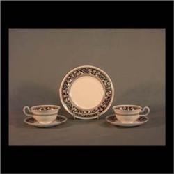 Wedgwood Florentine china, W1956. Six dinner plates, nine salad  plates, eighteen bread and butter p
