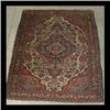 Image 1 : Hamadan Oriental rug. Note soma end wear. 4' 10" x 3' 5" $100-150