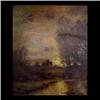 Image 1 : Oil on canvas. Landscape with figure in rowboat. Signed and dated,  1926, lower left. Charles P. App