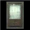 Image 1 : Mission oak china cabinet with a single leaded glass door and  leaded glass sides. Original finish w