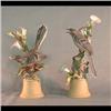 Image 1 : Boehm bird figure. Pair of mockingbirds with morning glories, one  with butterfly in mouth. #459p, s