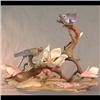 Image 1 : Boehm bird figure. Mountain bluebirds with magnolias. #470, signed. Note minor nick on stem just beh