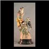 Image 1 : Boehm bird figure. Downy woodpeckers with trumpet vine. #427e,  signed. 13" tall $900-1100