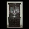 Image 1 : Oak court cupboard. Heavily carved with fruit, nuts, scrolls, lion  heads, and other embellishments.