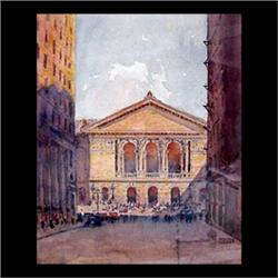 Watercolor. Chicago Art Institute. Signed Allen M. Weary, lower  right. Matted and framed. 12" X 9 3