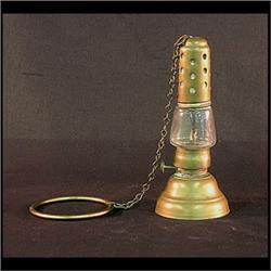 Brass skater's lantern with chain and ring. Dated Dec. 24, 1867. 7  $80-100