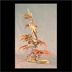 Boehm bird figure. Crested flycatcher on sweetgum. #488j, signed. 18" tall $1800-2200