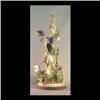 Image 1 : Boehm Sugarbirds. Red-legged honeycreeper. Signed. Note one flower  broken and repaired. Chip on win