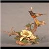 Image 1 : Boehm bird figure. Orchard orioles on blossoming tulip. #400-11,  signed. 11" $1200-1400
