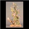 Image 1 : Boehm bird figure. Parula warblers with morning glories. #484,  signed. 15 3/4" $1600-1800