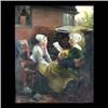 Image 1 : Oil on canvas. The Afternoon Idyll. Signed in lower right, Jacob  Simon Hendrik Kever. Framed. Note