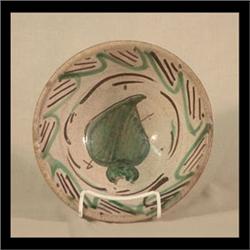 17th century Hispano-Moresque tin-glazed earthenware bowl. Teruel,  Spain. Hairline and surface wear