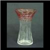 Image 1 : Corset-shaped vase attributed to Stevens and Williams. Clear brown  glass with a random application
