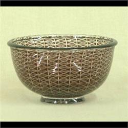 Orrefors slip Graal bowl by Edward Hald, 648. Dated 1946. 3  h X 5  diameter $300-400