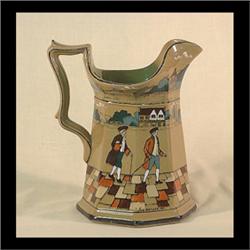 Buffalo Deldare pitcher. With a street scene of men with canes. 9" $600-800