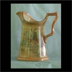 Buffalo Pottery Abinoware pitcher. Signed Abinoware Buffalo  Pottery, 1912, #222. Note chip to side