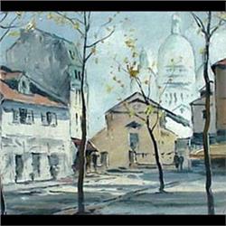 Oil on canvas. Parisian street scene. Signed M. Janpol, lower  right. Framed. 8 7/8" X 12 3/8" $100-
