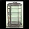 Image 1 : Curved glass oak china cabinet with carved and applied carved  decorations supported by claw and bal