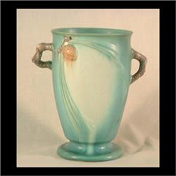 Roseville green pinecone vase, #847-9.  9 1/4" tall X 6" diameter $200-300