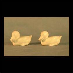 Pair of Rookwood ivory duck paperweights. Shape 6064. One dated  1932 and the other is dated 1933. 3