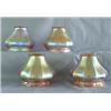 Image 1 : Set of four Steuben gold Aurene shades, not signed. 1/4" chip to  one on fitter and another with two
