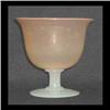 Image 1 : Pink bowl with alabaster stem and foot. Unsigned. 4 7/8" h X 5" d $180-220