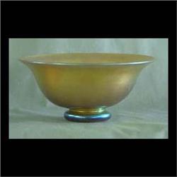 Stueben gold Aurene bowl. Signed Aurene and numbered 2851.  2 3/4" tall and 6" diameter. $200-300