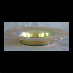 Steuben gold Aurene underplate. Signed Aurene and numbered 2680. 6" diameter $80-120